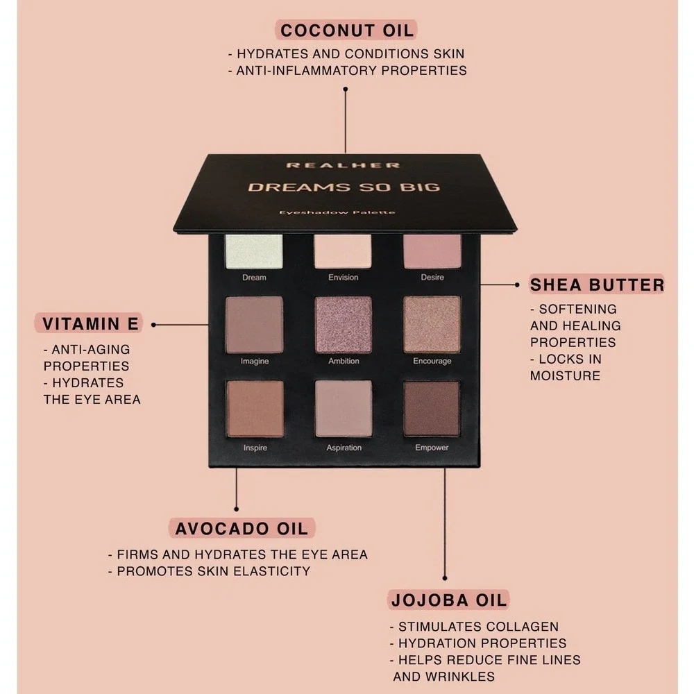 REALHER Eyeshadow Palette Bundle of 5 Be Your Own Kind of Beauty Make It Happen